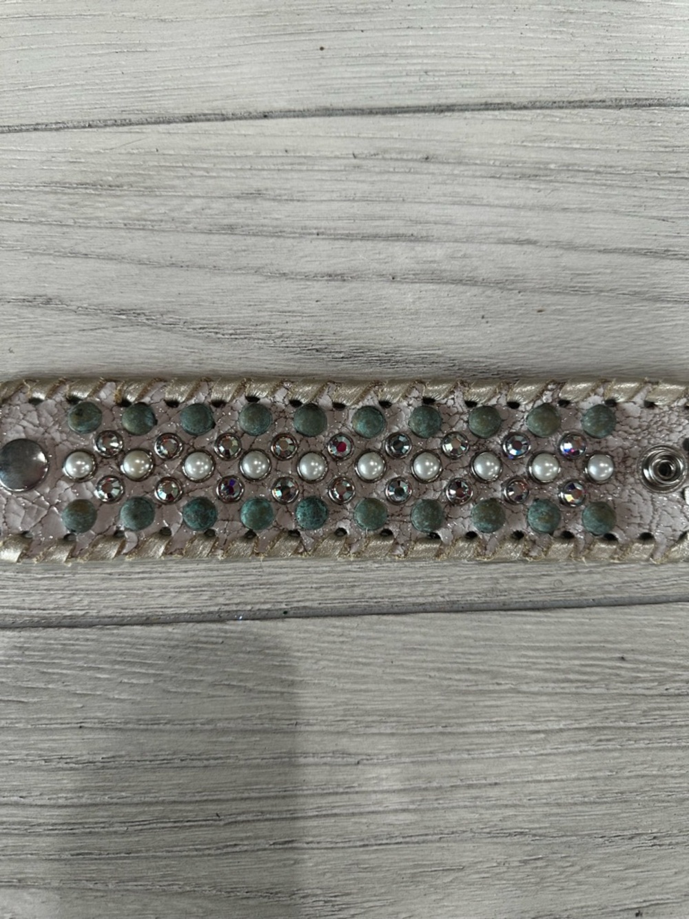 Pearl & Crystal Embellished Cream Bracelet
